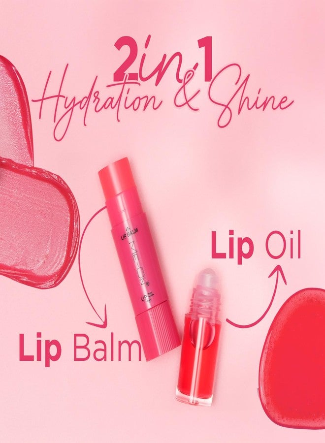 ME-ON Juicy Lips Duo | pH Lip Balm + Lip Oil Combo | Hydrating & Nourishing | Non-Sticky Gloss | For Dry & Chapped Lips | Soft, Glossy Finish | Travel-Friendly Lip Care (6.1 gm, Peach) - Image 3